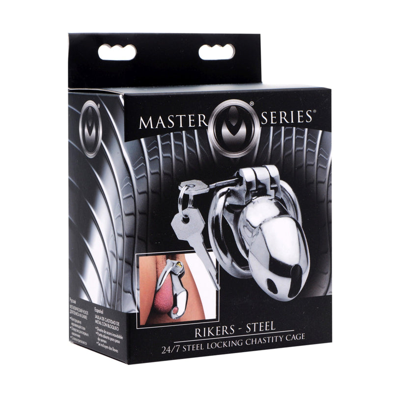 Rikers 24-7 Stainless Steel Locking Chastity Cage - The Dildo Hub