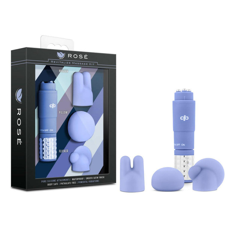 Rose Revitilize Wand Massager Kit - Periwikle | Blush - The Dildo Hub