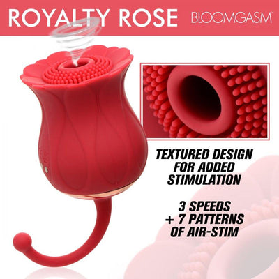 Royalty Rose Textured Suction Clit Stimulator - The Dildo Hub