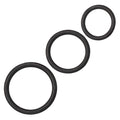 Rubber Cock Ring 3 Piece Set - Black | CalExotics