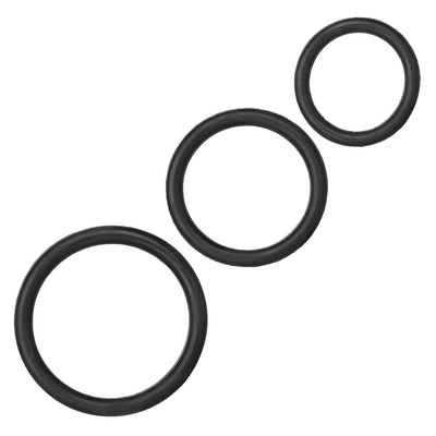 Rubber Cock Ring 3 Piece Set - Black | CalExotics - The Dildo Hub