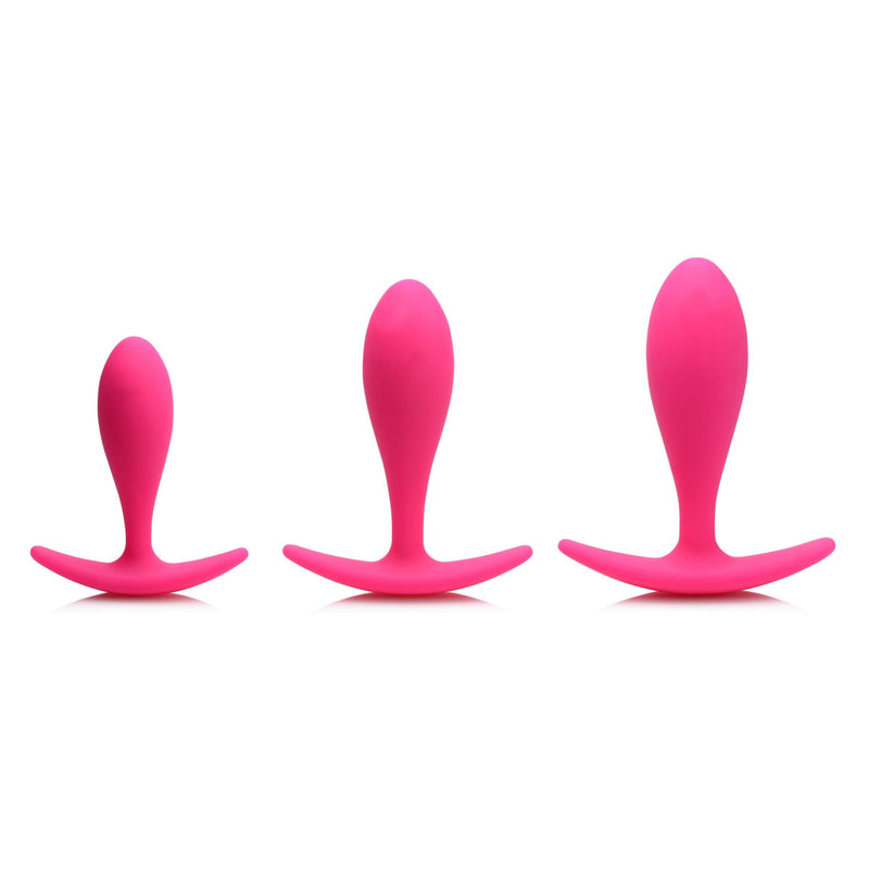 Rump Bumpers 3 Piece Silicone Anal Plug Set - Pink - The Dildo Hub