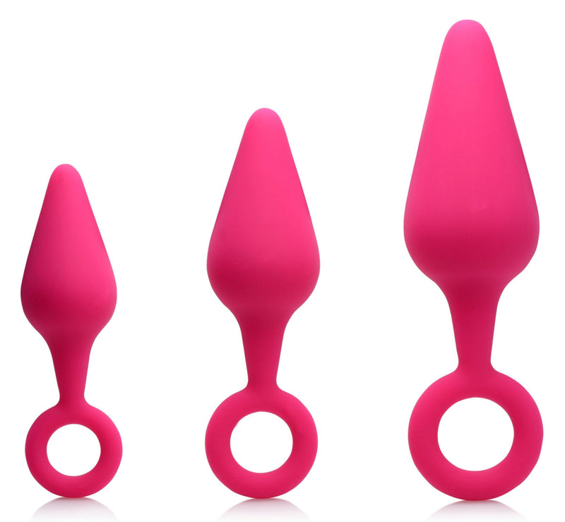 Rump Ringers 3 Piece Silicone Anal Plug Set - Pink - The Dildo Hub