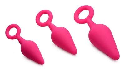 Rump Ringers 3 Piece Silicone Anal Plug Set - Pink - The Dildo Hub