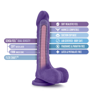 Au Naturel Bold Thrill Purple Realistic Dildo - 8.50 Inches | Blush