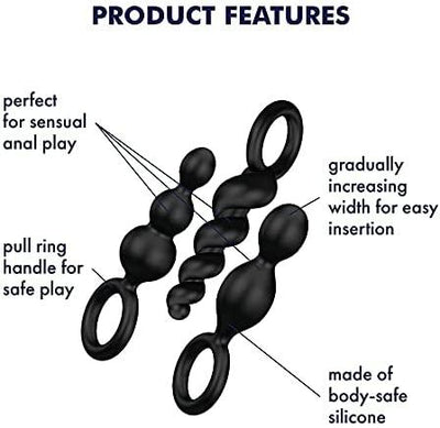 Satisfyer Plus Set of 3 - Black - The Dildo Hub