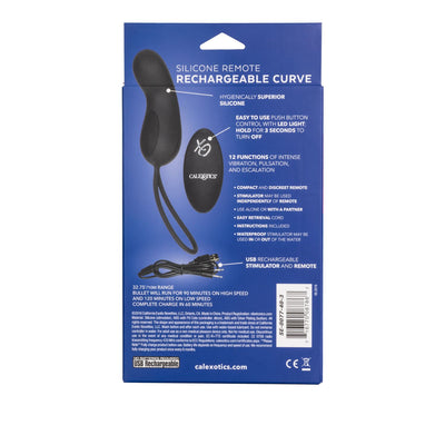 Silicone Remote Rechargeable Curve - Black  from thedildohub.com