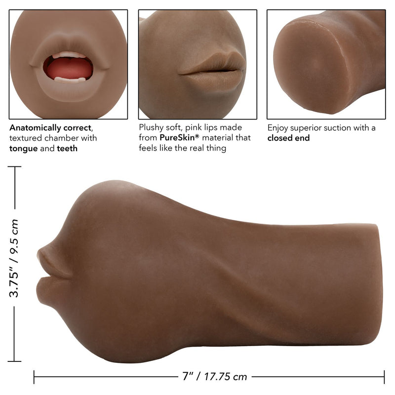 Mouth Masturbator Stroke It Mouth - Brown | CalExotics  from CalExotics