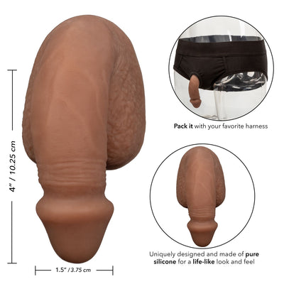 Packer Gear 4 inch. Silicone Packing Penis - Brown | CalExotics  from The Dildo Hub