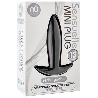 Sensuelle 15 Function Mini Plug - Black - The Dildo Hub