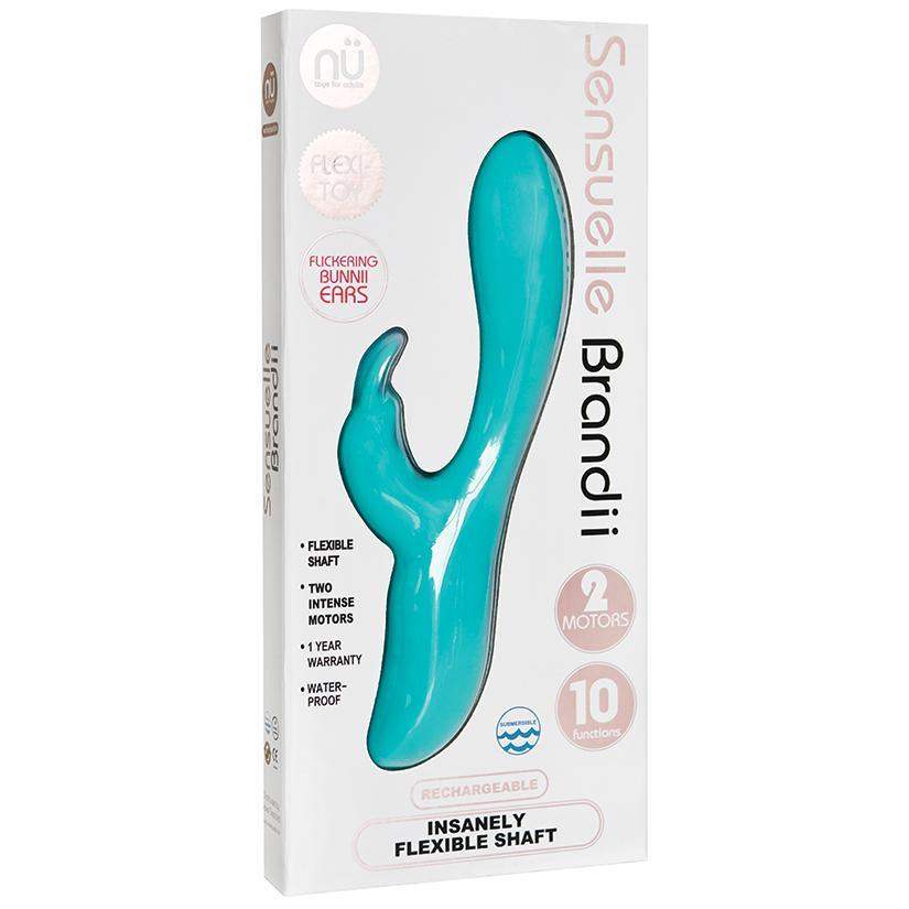 Sensuelle Brandii 10 Function Double Motor Flexible Saft Vibrator - Tiffany Blue - The Dildo Hub