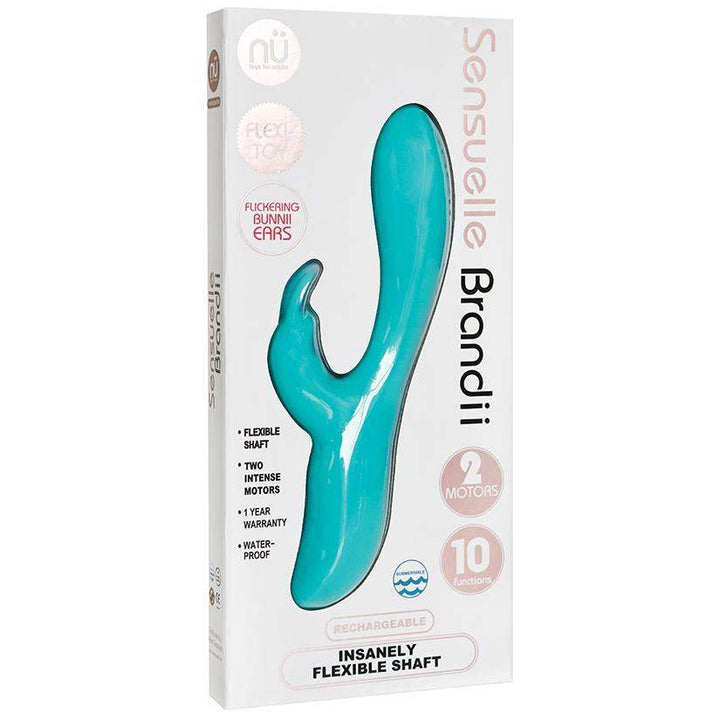 Sensuelle Brandii 10 Function Double Motor Flexible Saft Vibrator - Tiffany Blue - The Dildo Hub