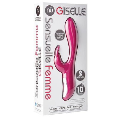 Sensuelle Giselle 10+3 Function Rechargeable Rabbit Massager - Magenta - The Dildo Hub