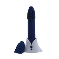 Sensuelle Point Plus 20-function Rechargable Silicone Bullet Vibrator With Textured Tips - Navy Blue