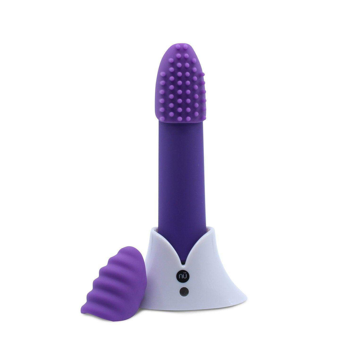 Sensuelle Point Plus 20-function Rechargable Silicone Bullet Vibrator With Textured Tips - Purple - The Dildo Hub