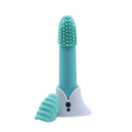 Sensuelle Point Plus 20-function Rechargable Silicone Bullet Vibrator With Textured Tips - Tiffany Blue
