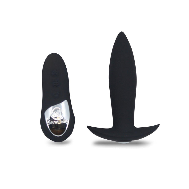 Sensuelle Remote Control Rechargeable 15 Function Mini Plug - Black - The Dildo Hub