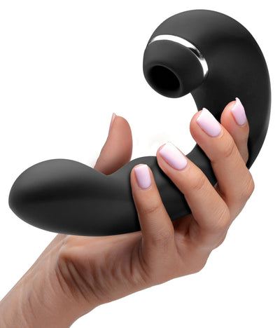 Shegasm 5 Star 10X Tapping G-Spot Silicone Vibrator with Suction - Black - The Dildo Hub