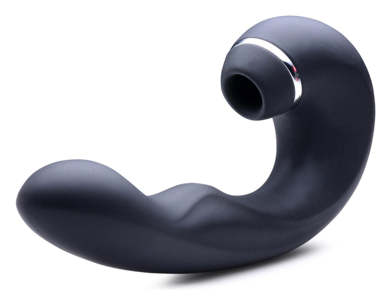 Shegasm 5 Star 10X Tapping G-Spot Silicone Vibrator with Suction - Black - The Dildo Hub