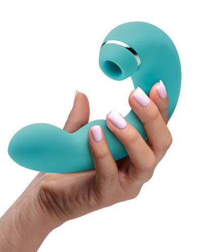 Shegasm 5 Star 10X Tapping G-Spot Silicone Vibrator with Suction - Teal - The Dildo Hub