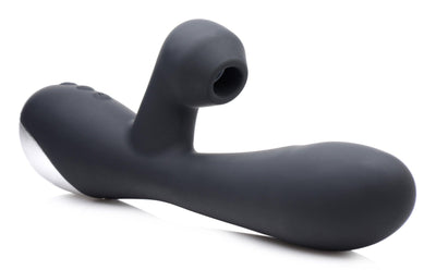 Shegasm 5 Star 7X Suction Come-Hither Silicone Rabbit - Black - The Dildo Hub