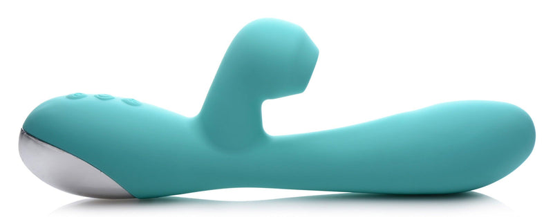 Shegasm 5 Star 7X Suction Come-Hither Silicone Rabbit - Teal - The Dildo Hub