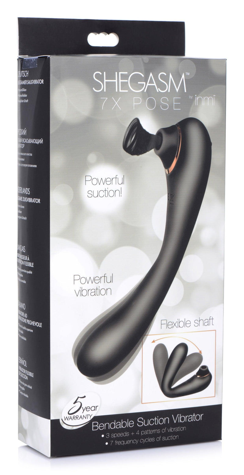 Shegasm Pose 7X Bendable Suction Silicone Vibrator - The Dildo Hub