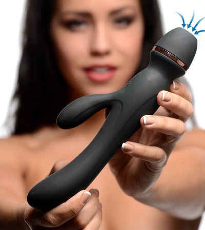 Shegasm Supreme 3 in 1 Silicone Suction Rabbit Vibe - The Dildo Hub