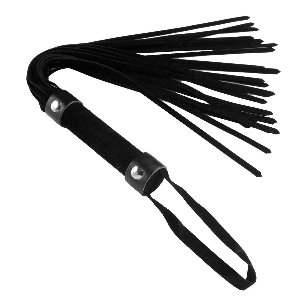 Short Suede Flogger - Black - The Dildo Hub