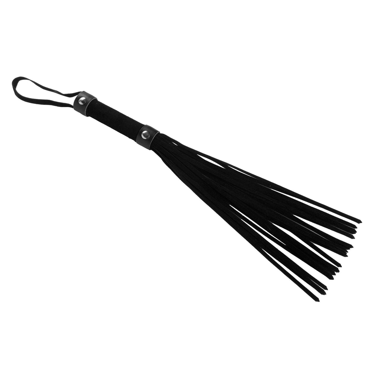 Short Suede Flogger - Black - The Dildo Hub