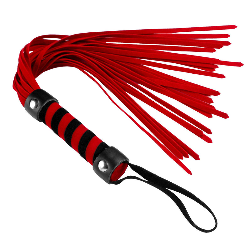 Short Suede Flogger - Red - The Dildo Hub