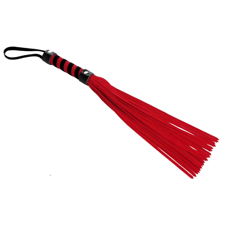 Short Suede Flogger - Red - The Dildo Hub