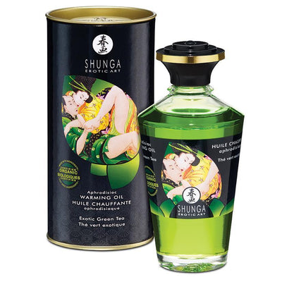 Shunga Aphrodisiac Warming Oil - Exotic Green Tea 3.5 fl.oz. - The Dildo Hub