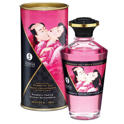 Shunga Aphrodisiac Warming Oil - Raspberry Feeling 3.5 fl.oz. - The Dildo Hub