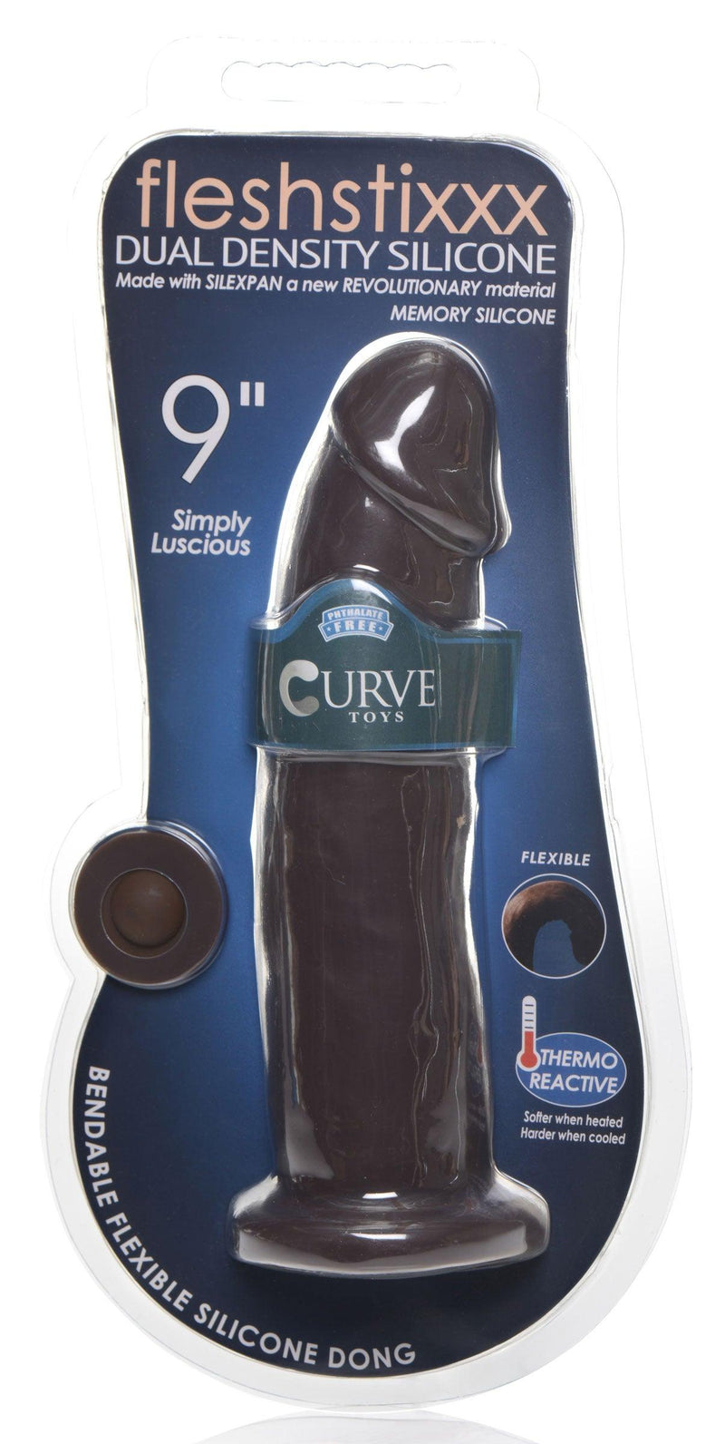 Silexpan Dark Hypoallergenic Silicone Dildo - 9 Inch - The Dildo Hub