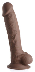Silexpan Dark Realistic Dildo with Balls - 8.5 Inch