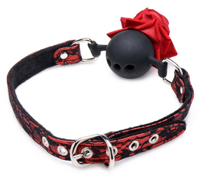 Silicone Ball Gag with Rose - The Dildo Hub