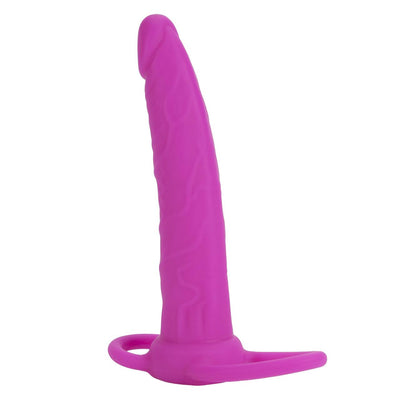 Silicone Love Rider Dual Cock Ring Penetrator - Pink | Blush - The Dildo Hub