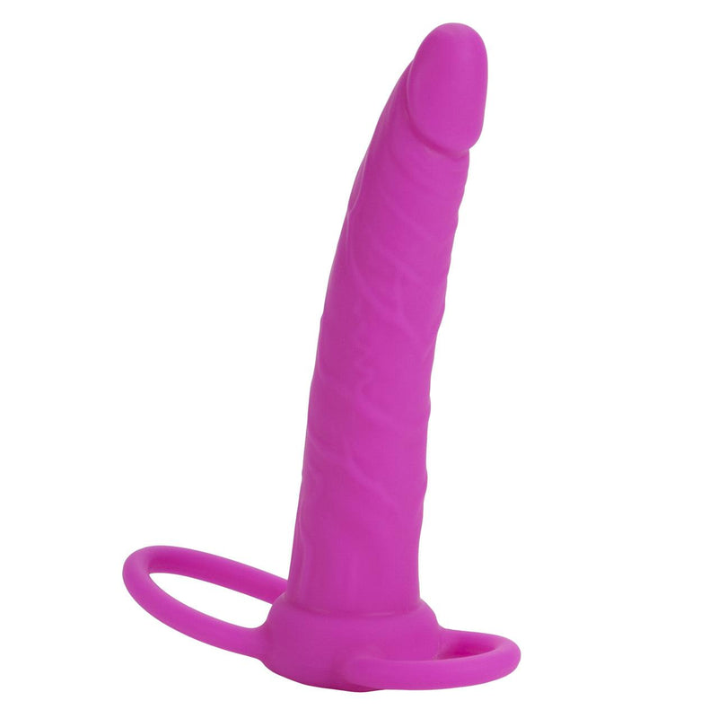 Silicone Love Rider Dual Cock Ring Penetrator - Pink | Blush - The Dildo Hub