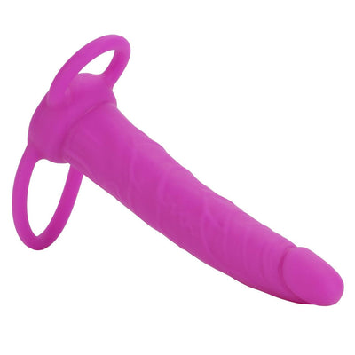 Silicone Love Rider Dual Cock Ring Penetrator - Pink | Blush - The Dildo Hub