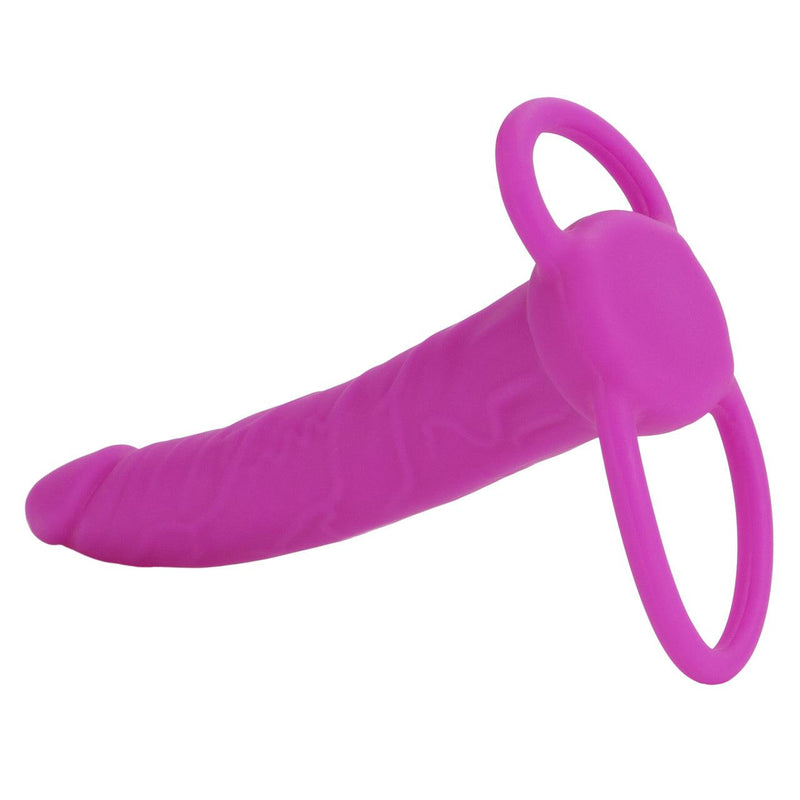 Silicone Love Rider Dual Cock Ring Penetrator - Pink | Blush - The Dildo Hub