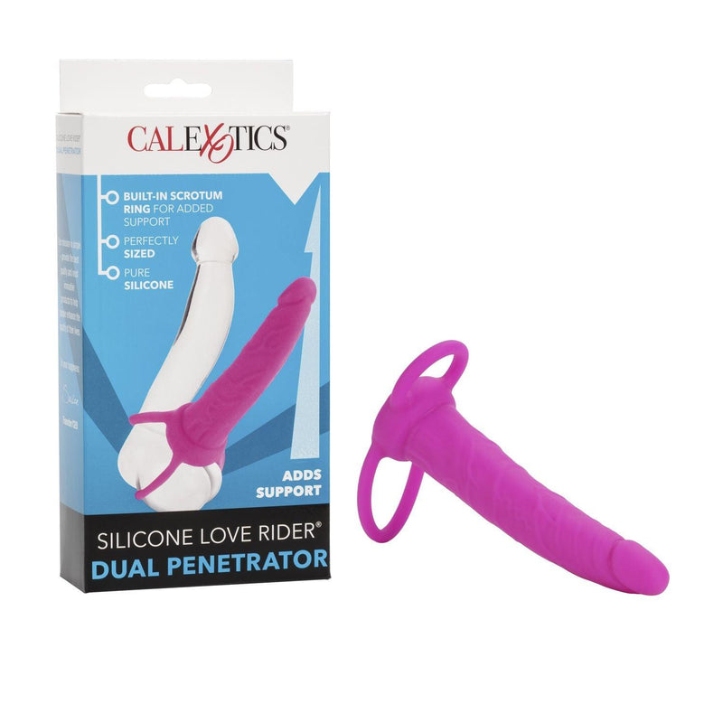 Silicone Love Rider Dual Cock Ring Penetrator - Pink | Blush - The Dildo Hub