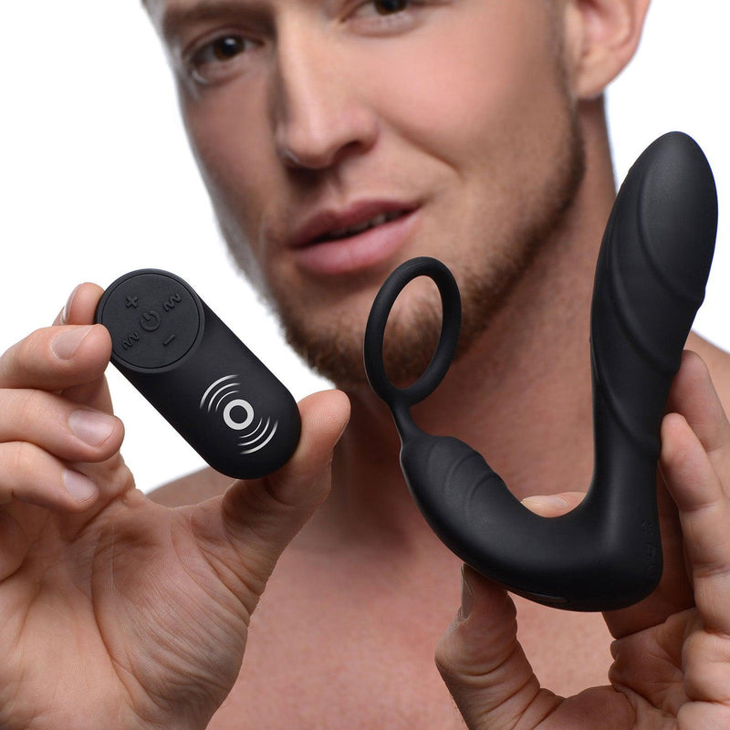 Silicone Prostate Vibrator and Strap with Remote Control - The Dildo Hub