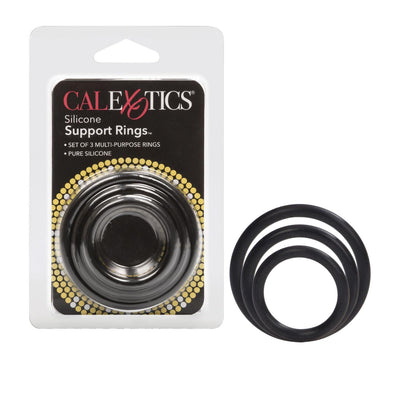 Silicone Support Cock Rings - Black | CalExotics - The Dildo Hub