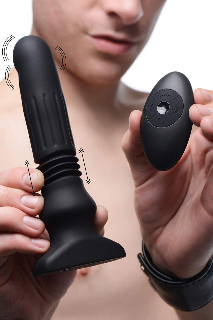 Silicone Swelling and Thrusting Plug with Remote Control - The Dildo Hub