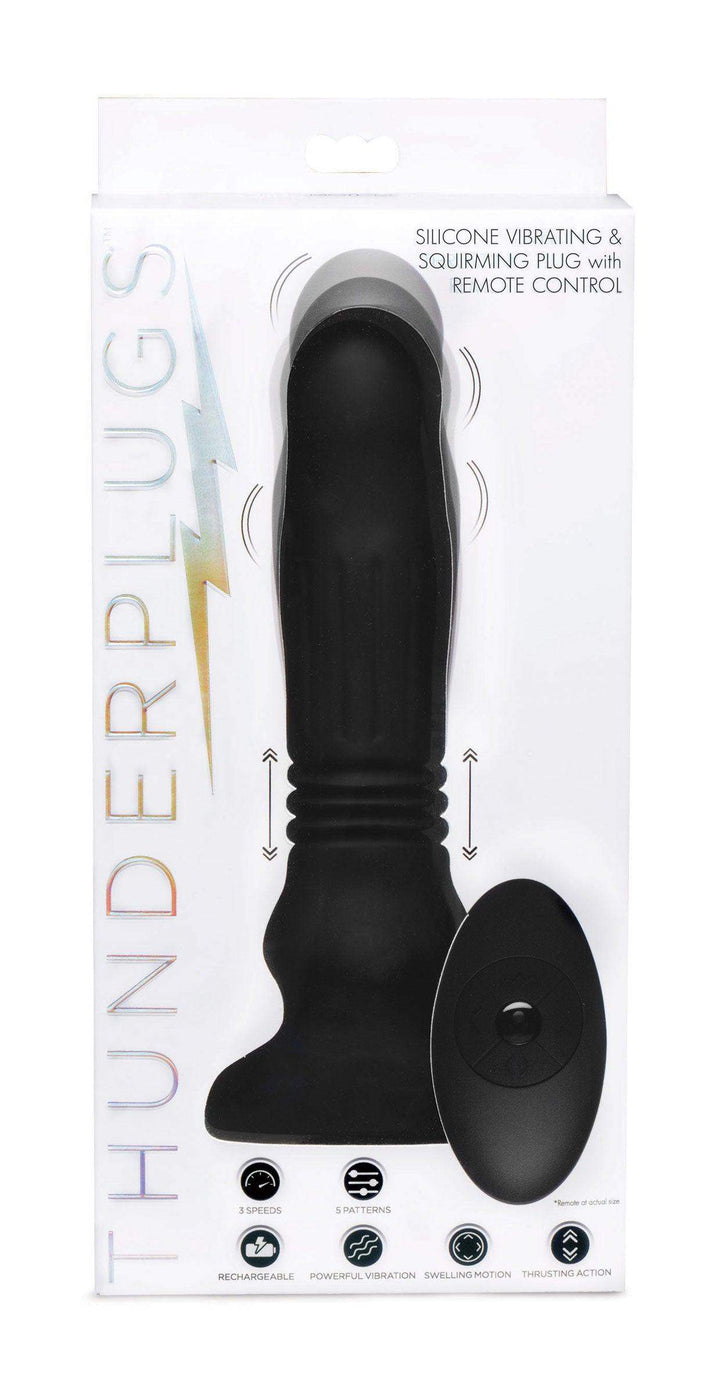 Silicone Swelling and Thrusting Plug with Remote Control - The Dildo Hub