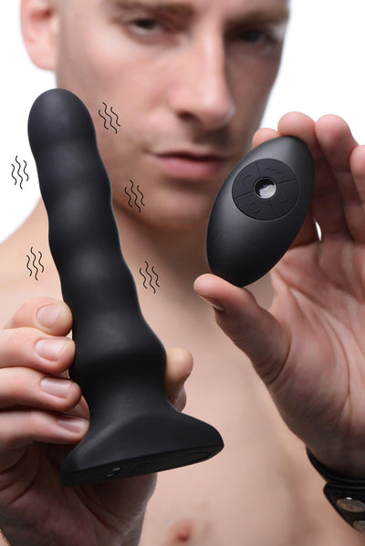 Silicone Vibrating and Squirming Plug with Remote Control - The Dildo Hub