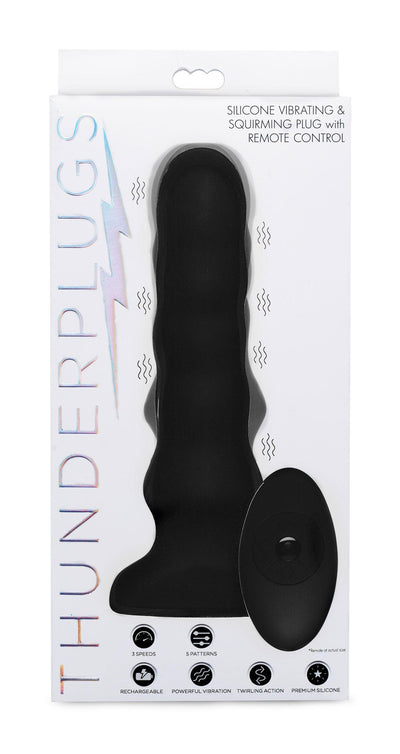 Silicone Vibrating and Squirming Plug with Remote Control - The Dildo Hub