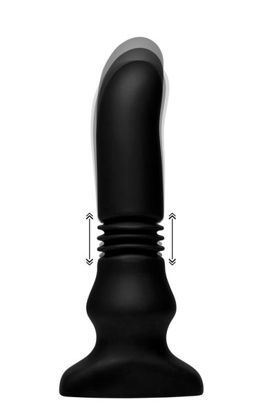 Silicone Vibrating and Thrusting Plug with Remote Control - The Dildo Hub