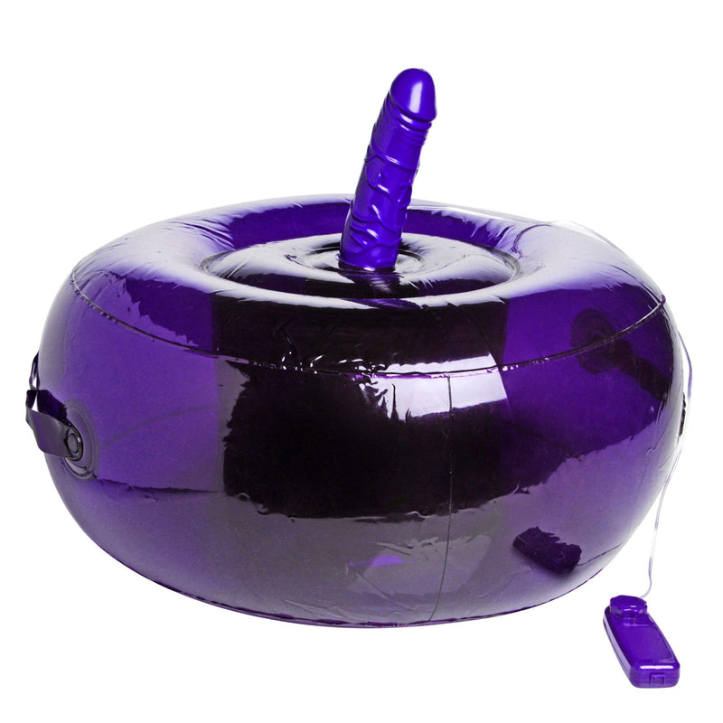 Sit-and-Ride Inflatable Seat with Purple Vibrating Dildo - The Dildo Hub